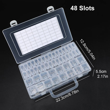 DIY Storage Beaded Transparent 64-Grids Rice Bead Storage Box Desktop Satchel Nail Art Jewelry Rice Bead Plastic Storage Box