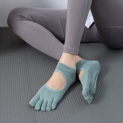 Toesox quality new gradient yoga socks tie-dyed backless five-finger socks sports pilates dispensing non-slip socks