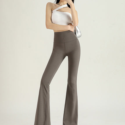 Long Shark Pants Women's High Waist Pants Autumn and Winter fleece-lined Slim-fit Mop Pants Dose-fit Trousers Loose Fashion Flared Pants