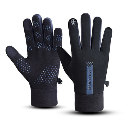 Cycling Gloves for Adult Men and Women in Autumn and Winter Cycling Warm fleece-lined Cold-proof Touch-screen Takeaway Warm Gloves