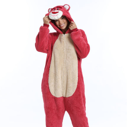 Coffee Cat Strawberry Bear Cartoon Cute Jumpsuit for Outer Wear Home Suit for Couples Parent-Child