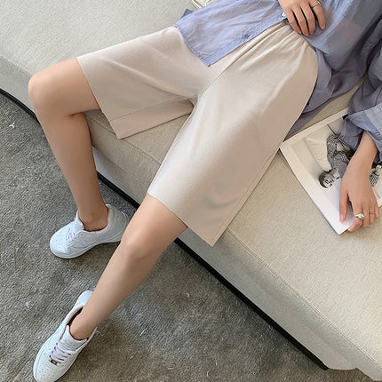 2026 Thin Ice Silk Wide-Leg Pants for Women, Summer Student Korean Style, Drapey Loose Fit, Versatile High-Waisted Elastic Thin Straight-Leg Pants
