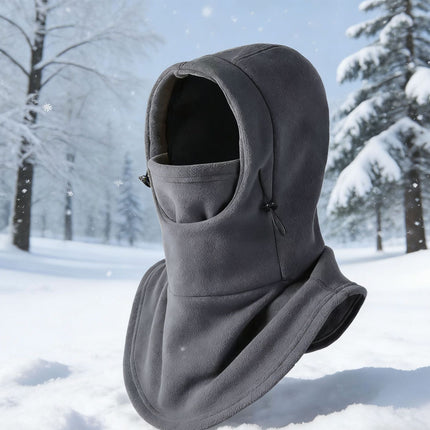 Double-Button Warm Windproof Face Mask Winter Cold-Proof and Frost-Proof Headgear Face Protection Skiing Cycling Neck Warmer Fleece-Lined Thickened for Warmth