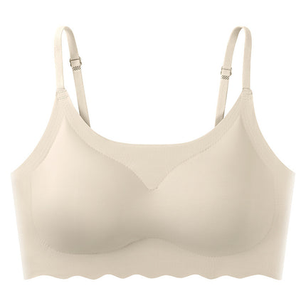 Summer Solid Color Ice Silk Seamless Women's Bra Breathable Beautiful Back Wrap Sports Yoga Sleep Girls Underwear