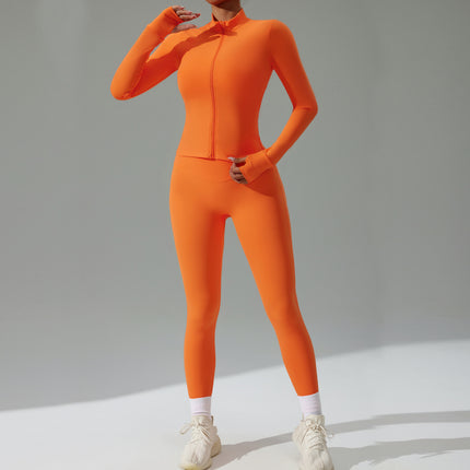 Cross-Border New Tight-Fitting Yoga Clothing Suit Women's Cardigan Running Sportswear Suit Quick-Drying Fitness Clothing Three-Piece Set