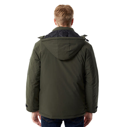 Cross-Border Smart Nine-Zone Heating Jacket, Cotton-Padded Jacket, Hooded Warm Men's Cotton Jacket, Outdoor Carbon Fiber Heated Jacket