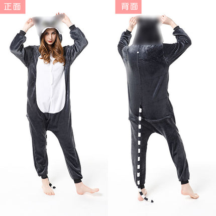 Cross-Border New Flannel Pajamas Zebra Tigger Cartoon One-Piece Couple Cute Home Clothes Mixed Batch