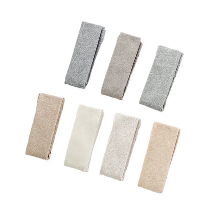 Cotton Vertical Stripe Thin Autumn and Winter Oat Rice White Slight Pressure Thin Elastic Leggings Women's Japanese Thin Pantyhose