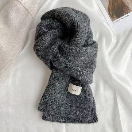 Contains Wool~ Soft and Cozy Egg Solid Color Scarf, Imitation Cashmere Neck Warmer, Winter Warmth, Korean Style, Knitted Wholesale, Soft
