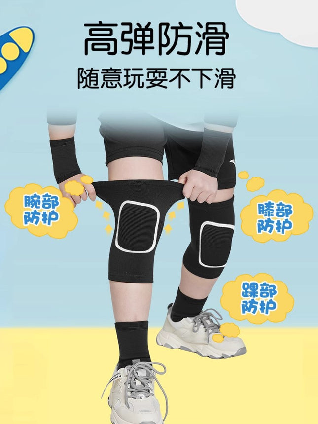 Sports special knee pads elbow pads children's anti-fall basketball breathable football running boys wrist pads suit thin summer