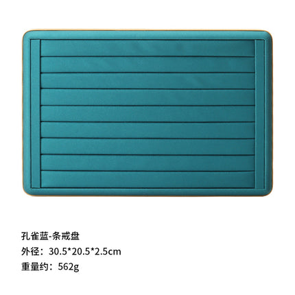 Counter Leather Jewelry Tray High-End Jade Pendant Tray Ring Storage Tray Jewelry Display Stand Live Broadcast Props