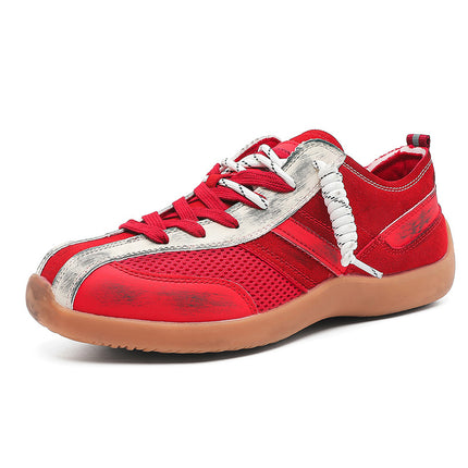 Red Racing Training Shoes for Women, New Mesh Breathable Men's Running Shoes, Sports Casual Shoes, Apple Shoes, Leather Ac07