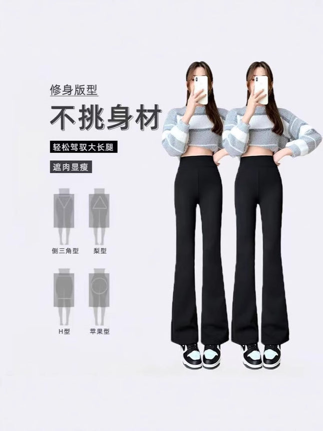 Shark Pants Flared Pants Women's Outer Wear Leggings High Waist Slim-Fit Slim-Fit Hip Tucking Spring and Autumn Yoga Horseshoe Pants