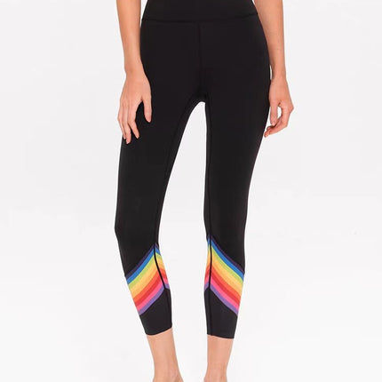 Cross-border foreign trade Europe and the United States rainbow color sexy gathered underwear sports bra vest yoga clothing suit fitness pants