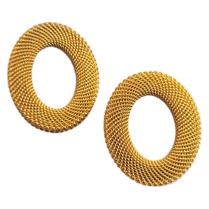 New European and American personality geometric circle earrings metal sense line heavy woven simple stud earrings temperament earrings