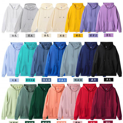 American fashion brand 260g pullover casual loose hooded sweater dopamine solid color heavy shoulder hoodie in spring and autumn