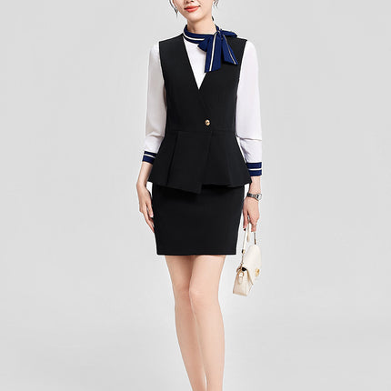 Hotel overalls female spring and autumn high-end professional suit beautician jewelry store club sales manager front desk tooling