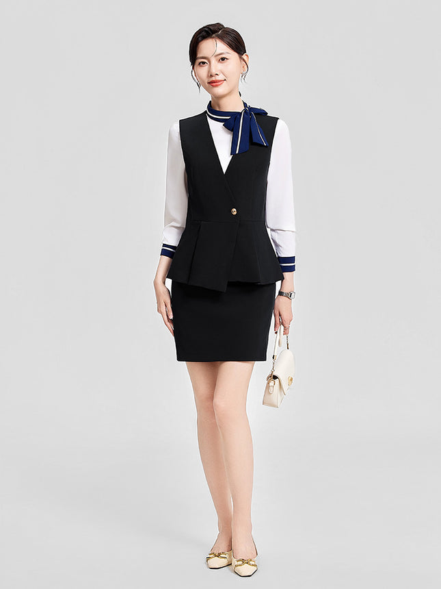 Hotel overalls female spring and autumn high-end professional suit beautician jewelry store club sales manager front desk tooling