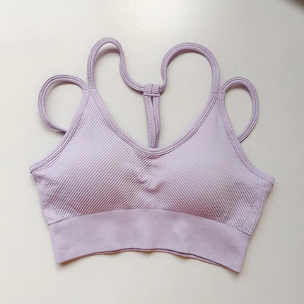 Women's Running Training Sports Suit, White Klein Blue Yoga Thin Straps, Beautiful Back Fitness High-Waisted Peach Pants