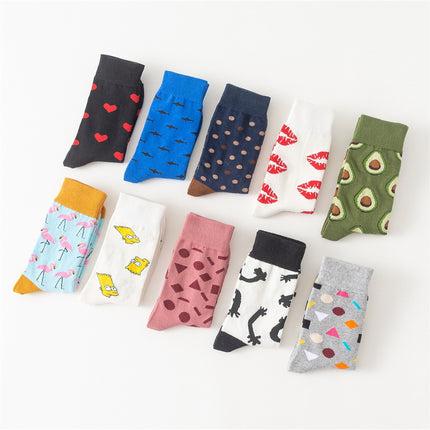 Street style cotton mid-tube socks 22 spring men's fashion brand stockings personality European and American women's pile socks sports skateboard socks