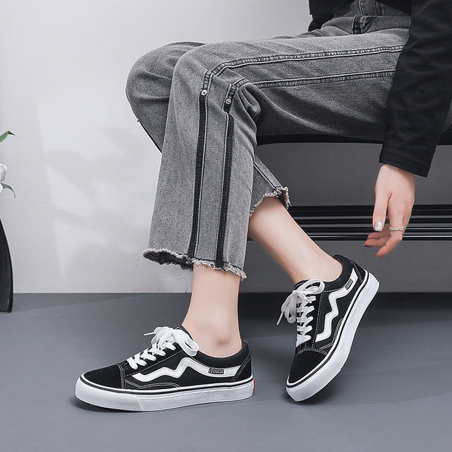 Ins Canvas Shoes for Male and Female Students Korean Version 2025 Autum New Flats Versatile Sports Shoes Flats Popular Sneakers