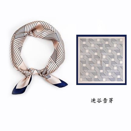 53*53cm Spring and Summer Sun Protection Neck Scarf Women's Easiest for Match Hangzhou Silk Small Square Scarf