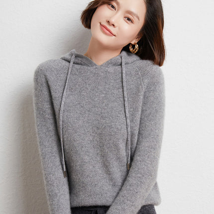 Hooded Knit Sweater for Women 2025 Autumn and Winter New Loose Cable Knit Hooded Sweatshirt Thickened Casual Sweater Base Layer