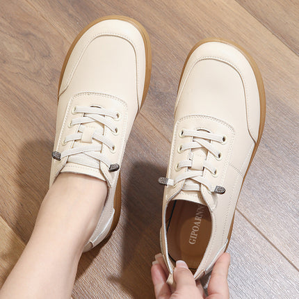 Mom's Shoes, Flat-Soled, for Elderly Women, Spring and Autumn, Comfortable, Soft-Soled, New Style for Middle-Aged and Elderly, Non-Tiring, Non-Slip, Single Shoes, Middle-Aged Leather Shoes