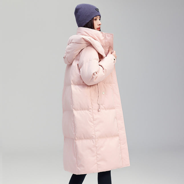 Brand down Jacket Women's Mid-Length Slim Fashion Thickened Winter Coat 2025 New Mid-Length Warm Jacket