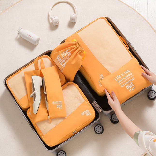 Travel Storage Bag Suitcase Clothing Organizer Solid Color Simple Multifunctional Travel Clothing Storage Organizer Set