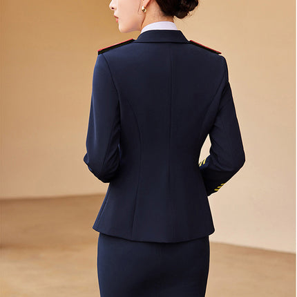 [Stewardess Uniform] Female Spring and Autumn Performance Air Railway Drum Suit Performance Work Clothes Fashion Professional suit