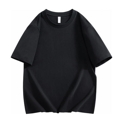 Round Neck Solona Polyester-Cotton Short-Sleeve T-Shirt with Logo Printed, Group Advertising Shirt, Workwear, Factory Wholesale, Cross-Border, Simple Style