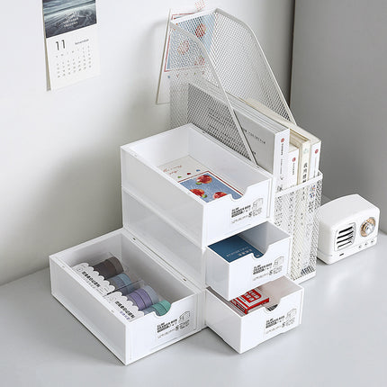 Stackable Desktop Storage Box Dormitory Desk Drawer Stationery Storage Rack Office Desk Station Elevated Rack Small Box