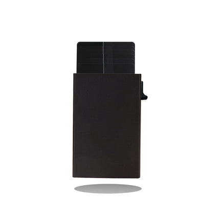 Rfid Metal Men's Card Holder Simple Ultra-Thin Bank Card Protective Cover Aluminum Alloy Side Push One-Click Card Anti-Theft Brush