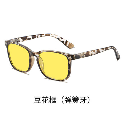Cross-border retro night vision anti-blue light yellow men's and women's mobile phone flat lens computer competitive game eye protection glasses