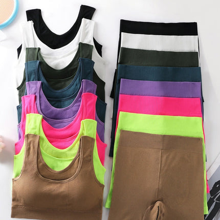 Spring new nylon leisure sports vest suit sponge cushion women fitness vest factory direct wholesale