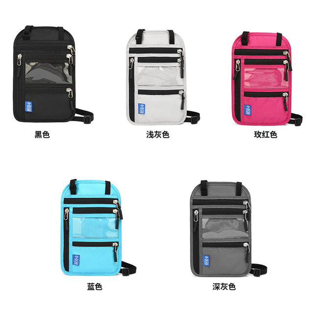 Cross-border travel abroad hanging neck ID bag RFID anti-theft brush passport bag passport holder certificate protection case anti-magnetic bag