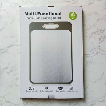 New in stock Amazon Explosions 3D Pattern Stainless Steel Cutting Board Titanium Cutting Board 304 Double-sided Cutting Board