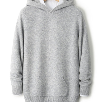Winter Thickened Pure Wool Sweater Men's Hooded Pullover Sweater Loose Cashmere Sweatshirt Versatile Fashionable Knitted Hoodie