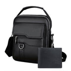 Black lychee pattern large bag + short wallet