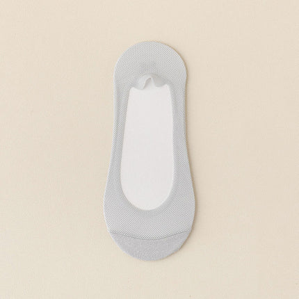 [Factory Direct Sales] Women's Summer Thin Mesh Breathable Shallow Mouth Silicone Non-Slip Invisible Socks Cotton Bottom Boat Socks
