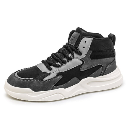 Winter Men's Shoes 2025 New Trendy Versatile Student Casual Sports Sneakers with Fleece High-Top Work Shoes Cotton Shoes