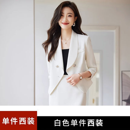 Black Suit suit Women's Spring and Summer New Professional Temperament Goddess Fan High-class Suit Jacket Two-piece Suit Dress