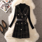 Black + black sweater [two-piece set] / S recommended to wear 40-45kg