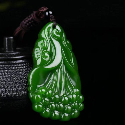 High-Quality Imitation Hetian Jade Jasper Spinach Green Outer Mongolia Material Pendant Jade Jewelry Pendant for Sales Opening Gift Live Broadcast Model
