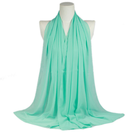 Solid Color Single Color Pearl Chiffon Scarf Malaysia Hot Selling Long Scarf Scarf Shawl Export Malaysia