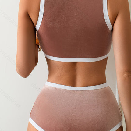 2025 New Split Swimsuit Female Sexy Bikini High Waist Slimming Beach Vacation Foreign Trade Swimwear Ready Stock