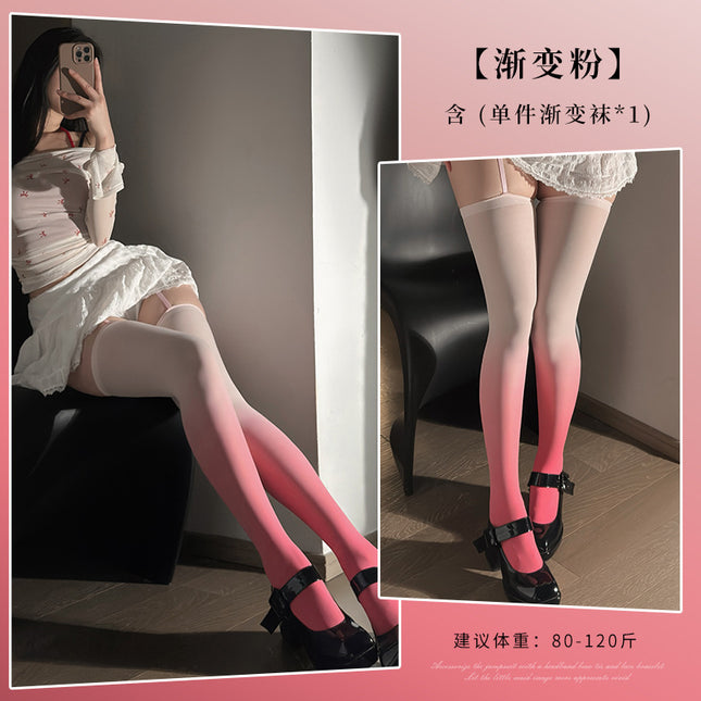 Sexy Gradient Sexy Stockings Pure Lust Temptation Suspender Uniform Bed Black Silk Flirting Hot No-Take-Off Intimates 3187