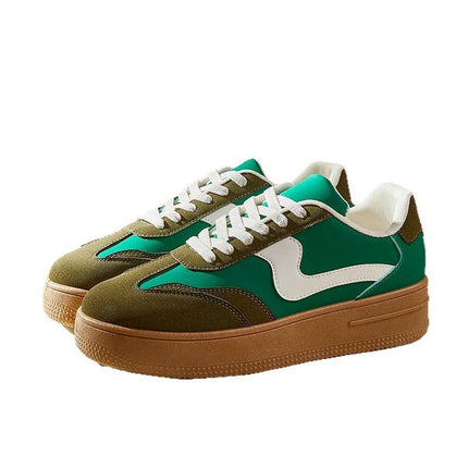 Spring and Summer New White Shoes Women's Leather All-match Sports Casual Women's Shoes Student Lace-up Non-slip Leopard Print Fashion Sneakers
