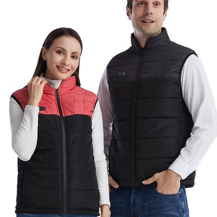 Cross-Border New Smart Dual-Control Heating USB Electric Heating Color Matching Vest Heating Vest Heating Constant Temperature Thermal Vest